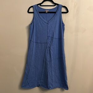 J Jill Exposed Seams Blue 100% Cotton Sleeveless Dress SizeS